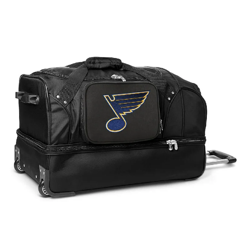 St Louis Blues 27" Black Rolling Drop Bottom Duffel