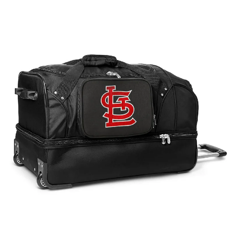 St Louis Cardinals 27" Black Rolling Drop Bottom Duffel