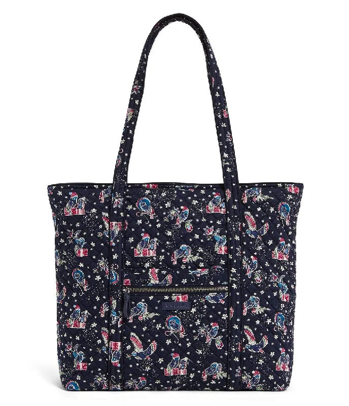 tote bag shopping canvas-Vera Bradley Iconic Vera Tote in Holiday Owls, Signature Cotton