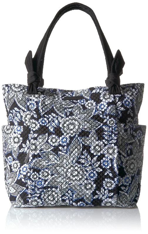 tote bag open canvas-Vera Bradley Signature Cotton Hadley Tote, Snow Lotus