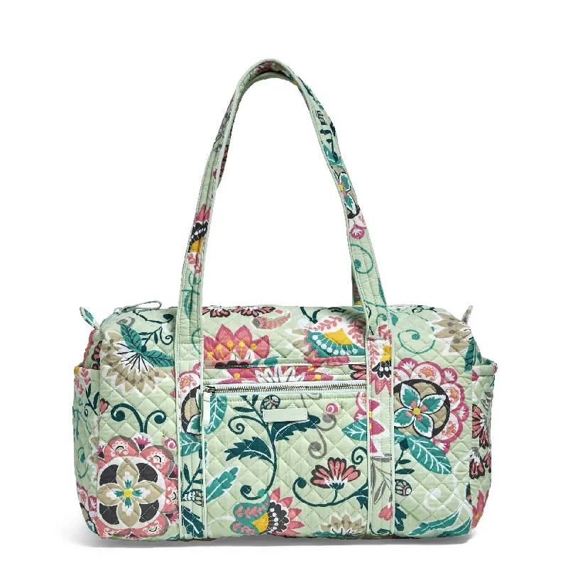 Vera Bradley Signature Cotton Small Duffel, Mint Flowers