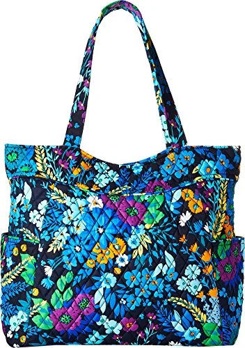 tote bag professional leather-Vera Bradley Women'S Pleated Tote Midnight Blues One Size