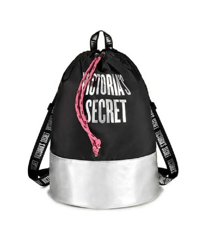 tote bag elegant canvas-Victoria's Secret Pink Drawstring Bucket Tote Bag