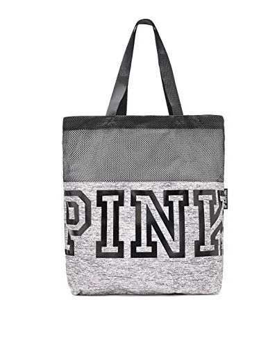 tote bag fashion leather-Victoria's Secret Pink MESH Tote Bag Limited Edition Fall, Marl Grey