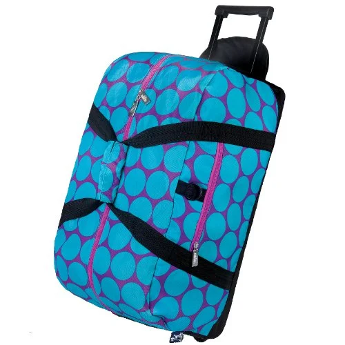 Wildkin Big Dots Aqua Rolling Duffel Bag