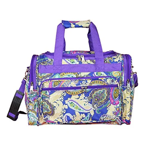 World Traveler 16" Duffle Duffel Bag, Blue Multi Paisley, One Size