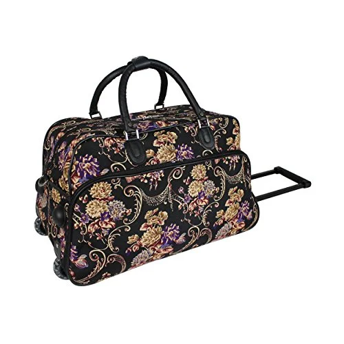 World Traveler 21-Inch Carry-On Rolling Duffel Bag, Classic Floral, One Size