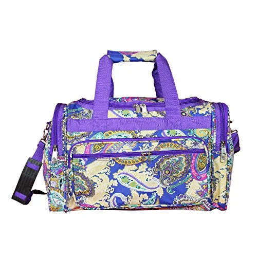 World Traveler 22" Duffle Duffel Bag, Blue Multi Paisley, One Size